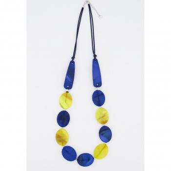 Collana lunga con decorazione in pietra, Donna, Blu, Taglia: One Size, Fibre sintetiche