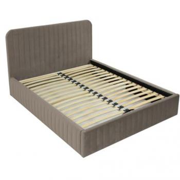 Lit Coffre Velours Taupe