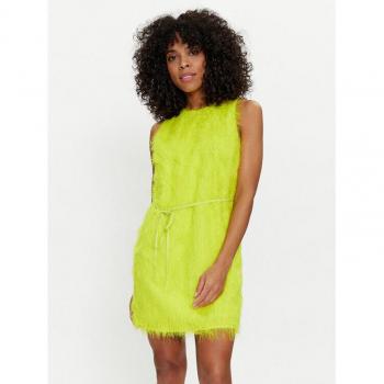 Twinset Vestiti – Abito Corto a Piuma Giallo Light Lemon T50