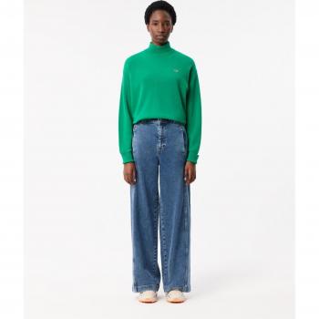 Jeans donna blu gamba larga vita alta taglia S