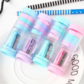 Sacapuntas Escolar Kawaii con Borrador para Niñas