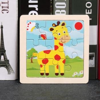Tinisu Giraffen‑Kinderpuzzle – 9 Stück aus Holz