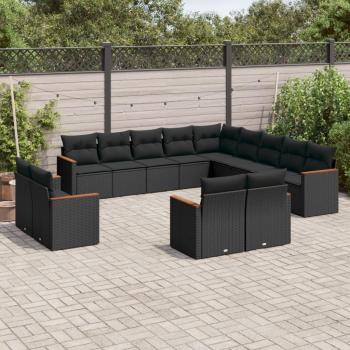 VidaXL Gartenlounge 13-tlg. mit Kissen und Poly Rattan