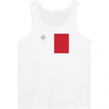 Unisex Malta Flag Short Sleeve – White, 100% Cotton, Fitted Design