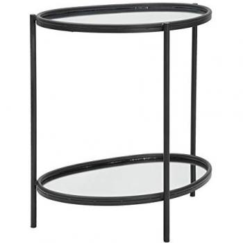 Table Basse Chic Noir avec Miroir