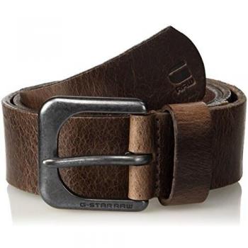 Cintura in pelle marrone chiaro per uomini, modello G-Star RAW Zed con fibbia in metallo nero e chiusura a strappo, codice prodotto 110
