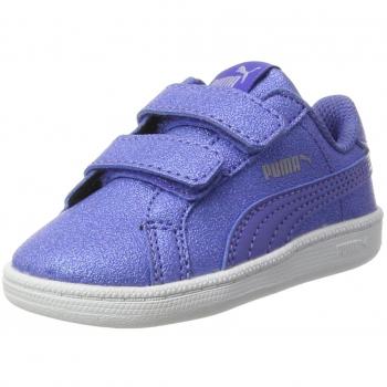 Puma Smash Glitz SL V Inf, Baskets Basses Mixte Enfant, Bleu (Baja Blue-Baja Blue), 22 EU