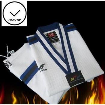 WTF Taekwondo Service Uniform, Long Sleeve, 100% Cotton for Children and Adults