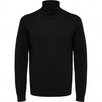 Pull Col-Roulé Noir XS Berg – Coton Pima Premium, Texture Douce, Bordure à Côtes