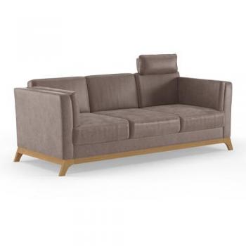 3-Sitzer HOME AFFAIRE Viva, Microfaser VINTAGE, grau (taupe)