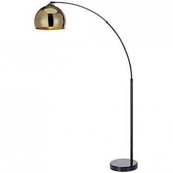 Lampe à pied arqué Teamson Home – Noir / Or – 110 cm × 30 cm × 170 cm