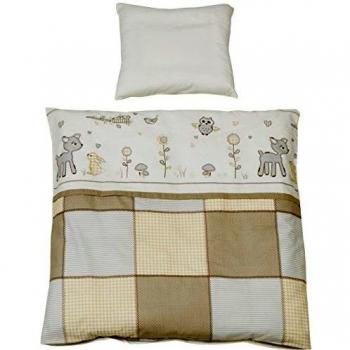 Roba Wiegenset 'Tierfreunde', Baby Bettwäsche 80x80 (Decke & Kissen)