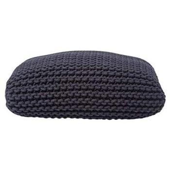 Pouf Tricot Carré Noir Oversize