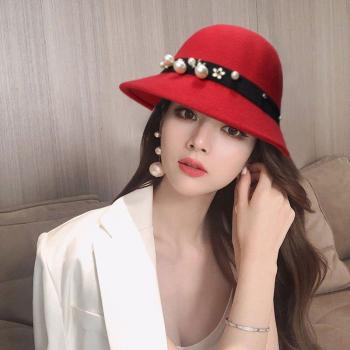 Casquette seau chic avec perles décoratives