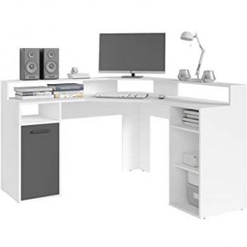 ByLIVING Gamingtisch Fox, Breite 139 cm, moderner Eck-Schreibtisch, weiß/antrazit
