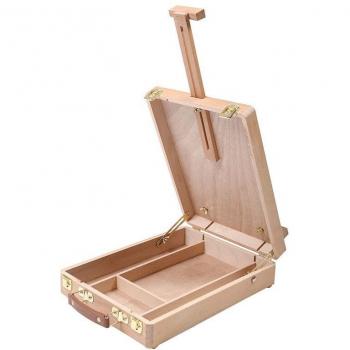Caballete portátil con caja de madera