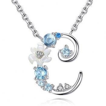 Collier Prénom Initial C en Argent Fin 925