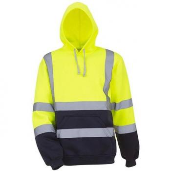 YOKO Warnschutz-Hoodie Herren – Blau/Gelb – EN ISO 20471 Klasse 3 – 3XL