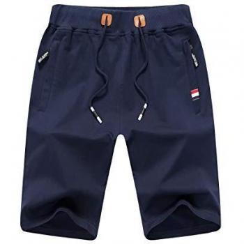 Pantaloncini di cotone per palestra Tansozer blu 2XL