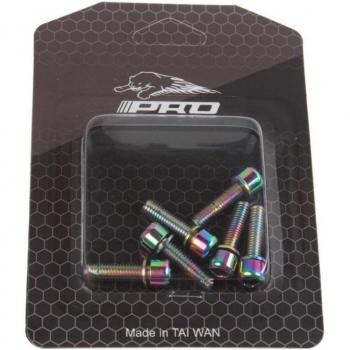6PCS Rainbow Titanium Plated Screws M5*18mm with Washers for Bike Stems