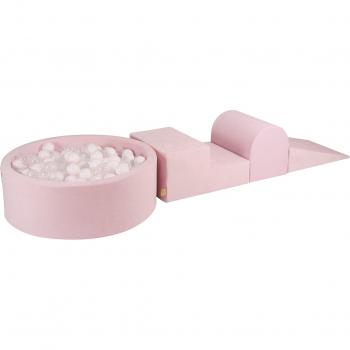MeowBaby® Foam Playground Rosa Poudré con Palline 90x30cm