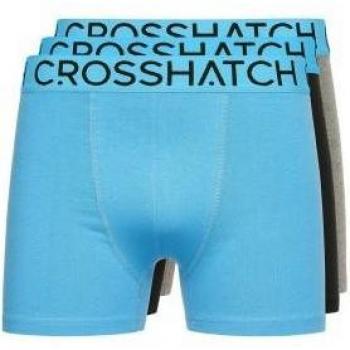 Pack à Trois Shorts Boxers Crosshatch Mens Knightling MVE – Noir & Bleu