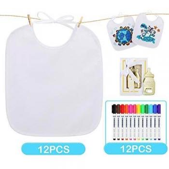 Kinder‑Bauklötzchen Set – 12 farbige Baby‑Lätzchen, wasserdicht