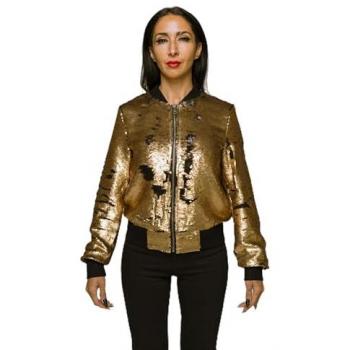 Damenjacke mit Glitzer Bombers