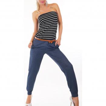 Modischer Long-Jumpsuit mit Bandehalskette, einheitlich passender Gürtel – One Size