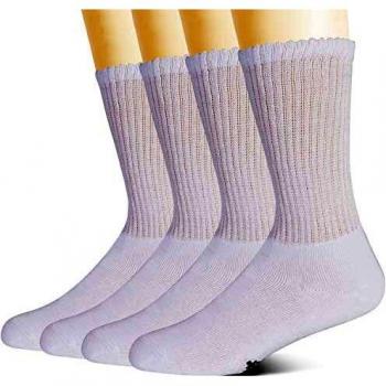 Chaussettes Circulaires Confort Diabétique – Lot de 4 (Blanc)
