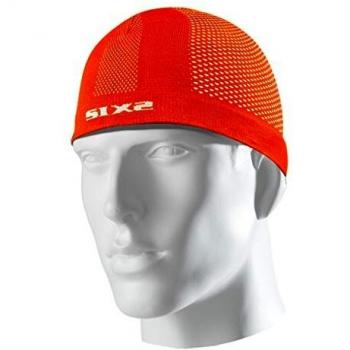 Gorro Bajo Casco SIXS Carbono Hombre Naranja Fluorescente