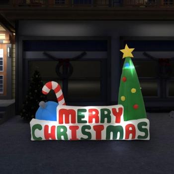 Árvore de Natal Inflável Merry Christmas 240x188 cm com Luzes LED