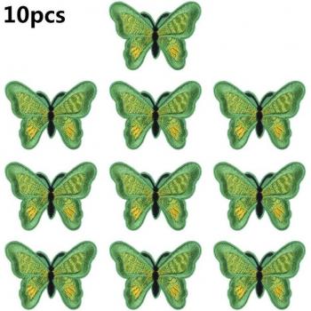 10 pièces de patchs de broderie papillon à fer