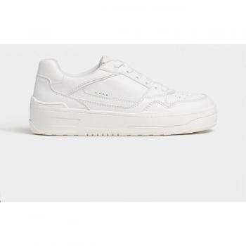 Stradivarius Women's White Lace-Up Trainers