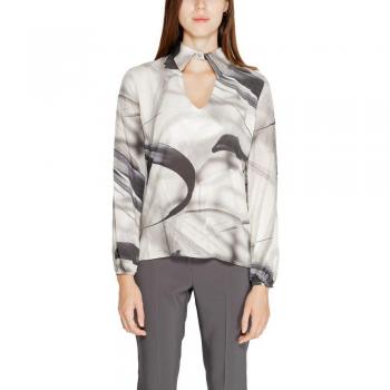 Vintage Touch: Rinascimento 2XL Gray Abstract Print Shirt
