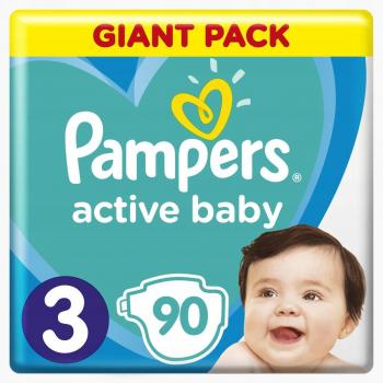 Pampers Active Baby 3 pannolini 6-10 kg Mega Confezione 90 pz