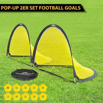PodiuMax Fußballtor Pop Up, 2er Set, reflektierende Kanten