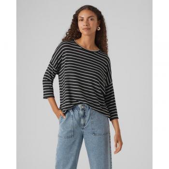 Vero Moda Feinstrick‑Pullover 3/4, VMBRIANNA, Schwarz‑Weiß