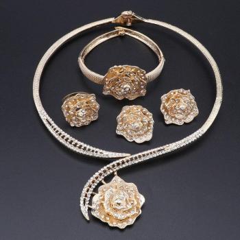 Crystal Flower Jewelry Set for Women