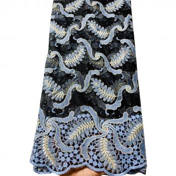 Tissu nigérian brodé en dentelle, 5 yards, VLL5095