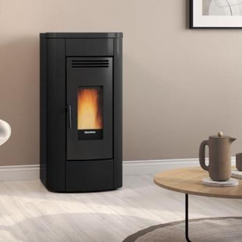 Canalizzata Stufa Pelle Klaudia Plus Nero ExtraFlame