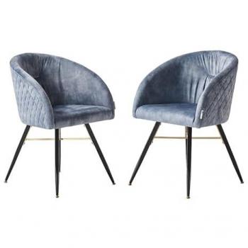 Vittorio Velvet Dining Chairs with Metal Legs