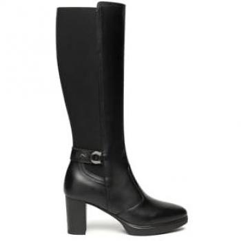 Botas de Piel Negra con Tacón Bloque Nero Giardini