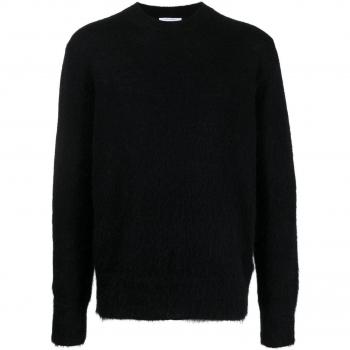 Men's Off-White Mohair Blend Sweater (Black, Size S)