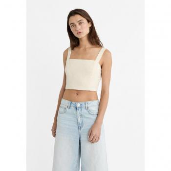 Stradivarius XL Linen Blend Crop Top