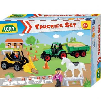 Lena® Spielzeug-Traktor Truckies Set Bauernhof mit Schaufellader und Spielfigur