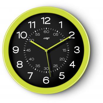 Reloj de pared plástico CEP, 30 cm, verde y negro