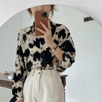 Camiseta de Manga Larga con Estampado de Vacas