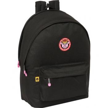 Mochila SAFTA para Portátil de 15.6 + USB, Diseño Deportivo, Negro