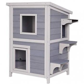 Nicchia per gatti Lionto 56x52x82 cm grigio/bianco